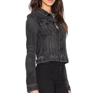 Denim X Alexander Wang Axle Cropped Black Denim Jacket XS